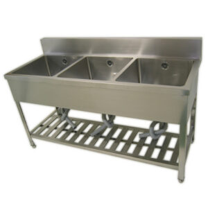三槽シンク バックガード有 アングルレッグ