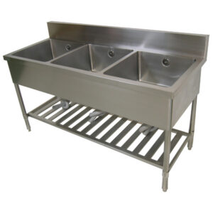 三槽シンク バックガード有 パイプレッグ