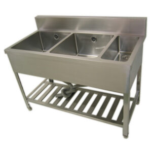 二槽シンク バックガード有 ゴミ入付 アングルレッグ
