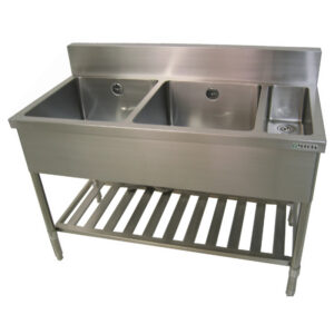 二槽シンク バックガード有 ゴミ入付 パイプレッグ