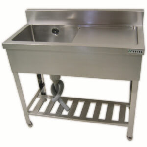 一槽シンク バックガード有 水切付 アングルレッグ