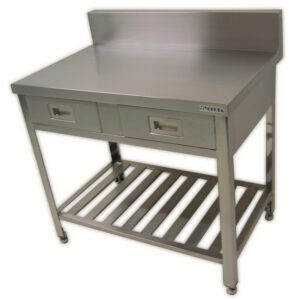 作業台 引出付 バックガード有 アングルレッグ